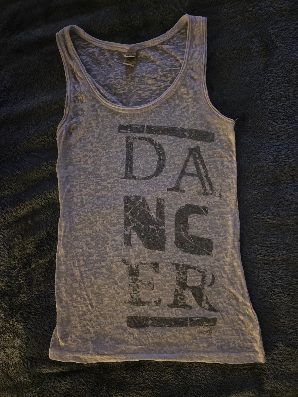 Kavio White and Gray Burnout Dancer Tank
